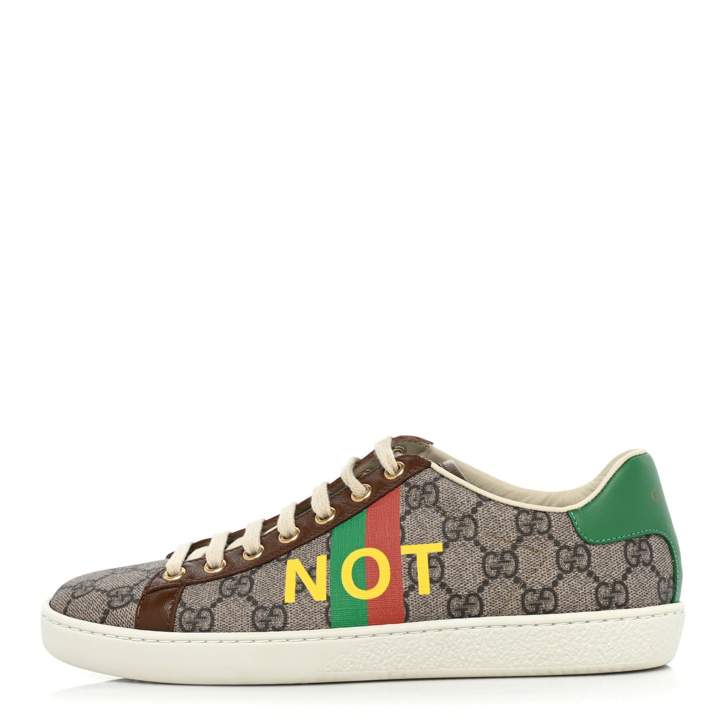 GG Supreme Monogram Fake/Not Womens Ace Sneakers 38 Beige New Shamarock Brown Sugar
