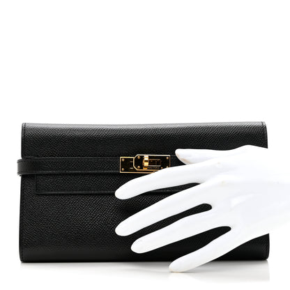 Hermes Epsom Kelly Longue Wallet Black 3 of 8