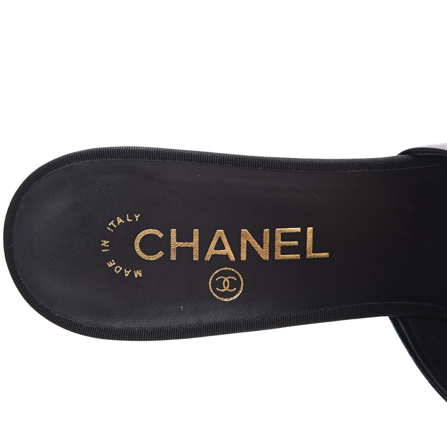Goatskin Grosgrain Cap Toe Pearl Mule 40 Black