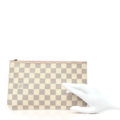 Louis Vuitton Damier Azur Neverfull MM GM Pochette Rose Ballerine 2 of 9