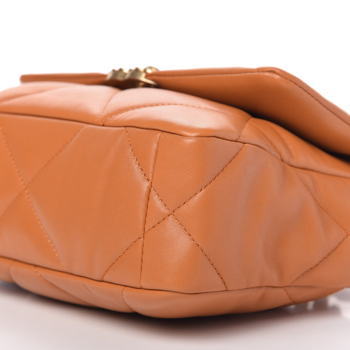 Lambskin Quilted Medium Chanel 19 Flap Light Brown