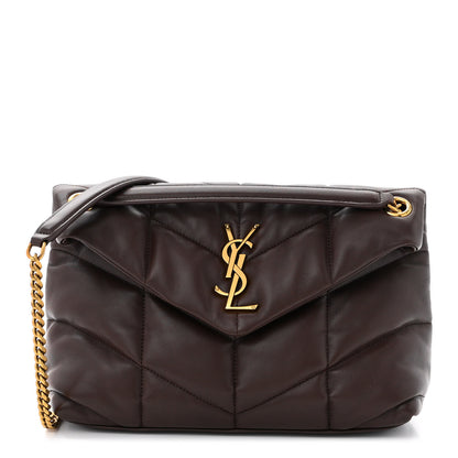 Saint Laurent Lambskin Quilted Small Loulou Puffer Monogram Chain Satchel Dark Ganache 1 of 12