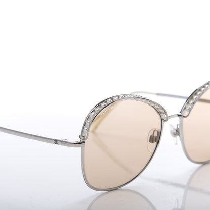 Chanel Pearl Sunglasses 4246-H Silver Beige 7 of 8