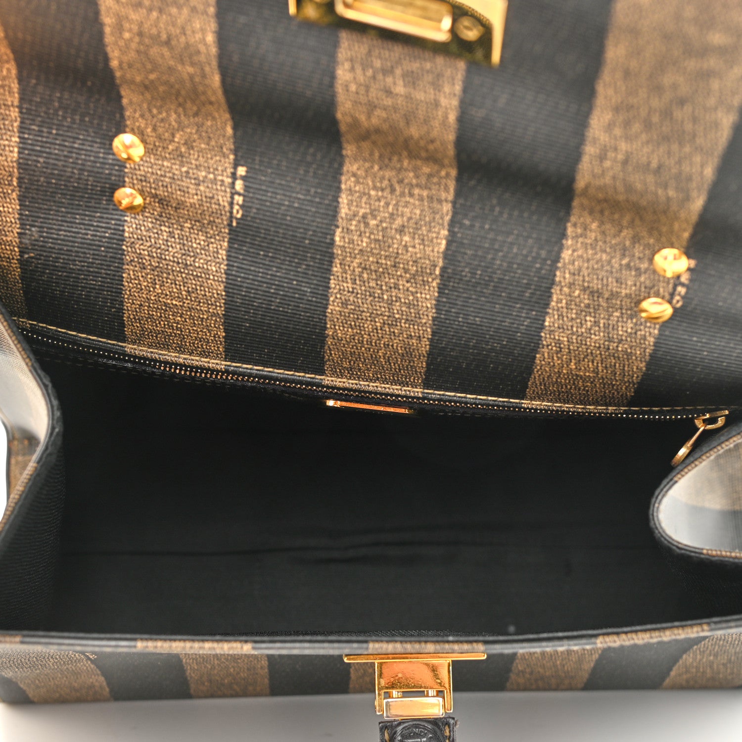 Fendi Pequin Top Handle Bag Tobacco 5 of 13