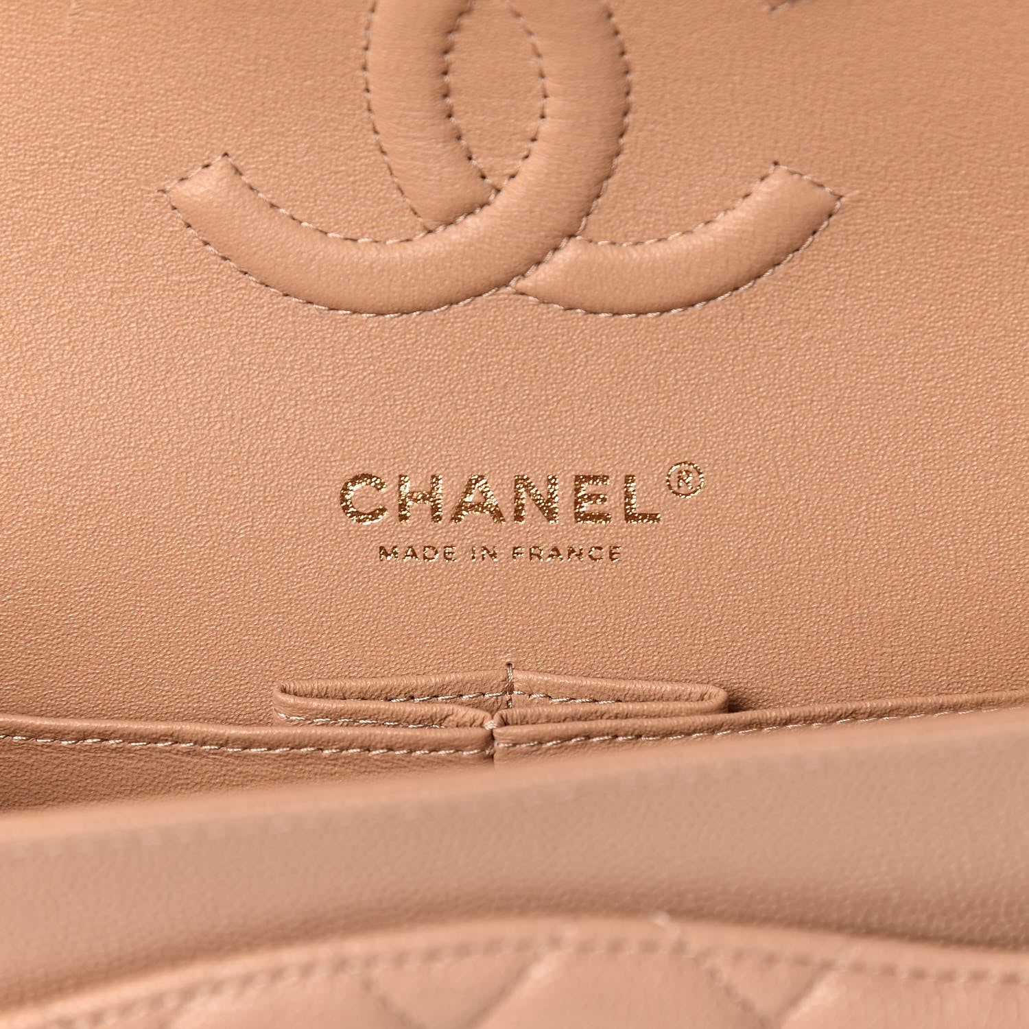 Chanel Caviar Quilted Medium Double Flap Beige 6 of 10