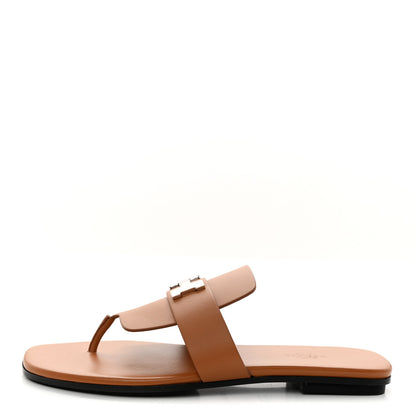 Hermes Calfskin Womens Galerie Sandals 40 Gold 1 of 9