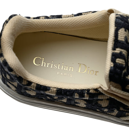 Christian Dior Canvas Oblique Embroidered Womens Solar Slip On Sneakers 37 Deep Blue 6 of 9