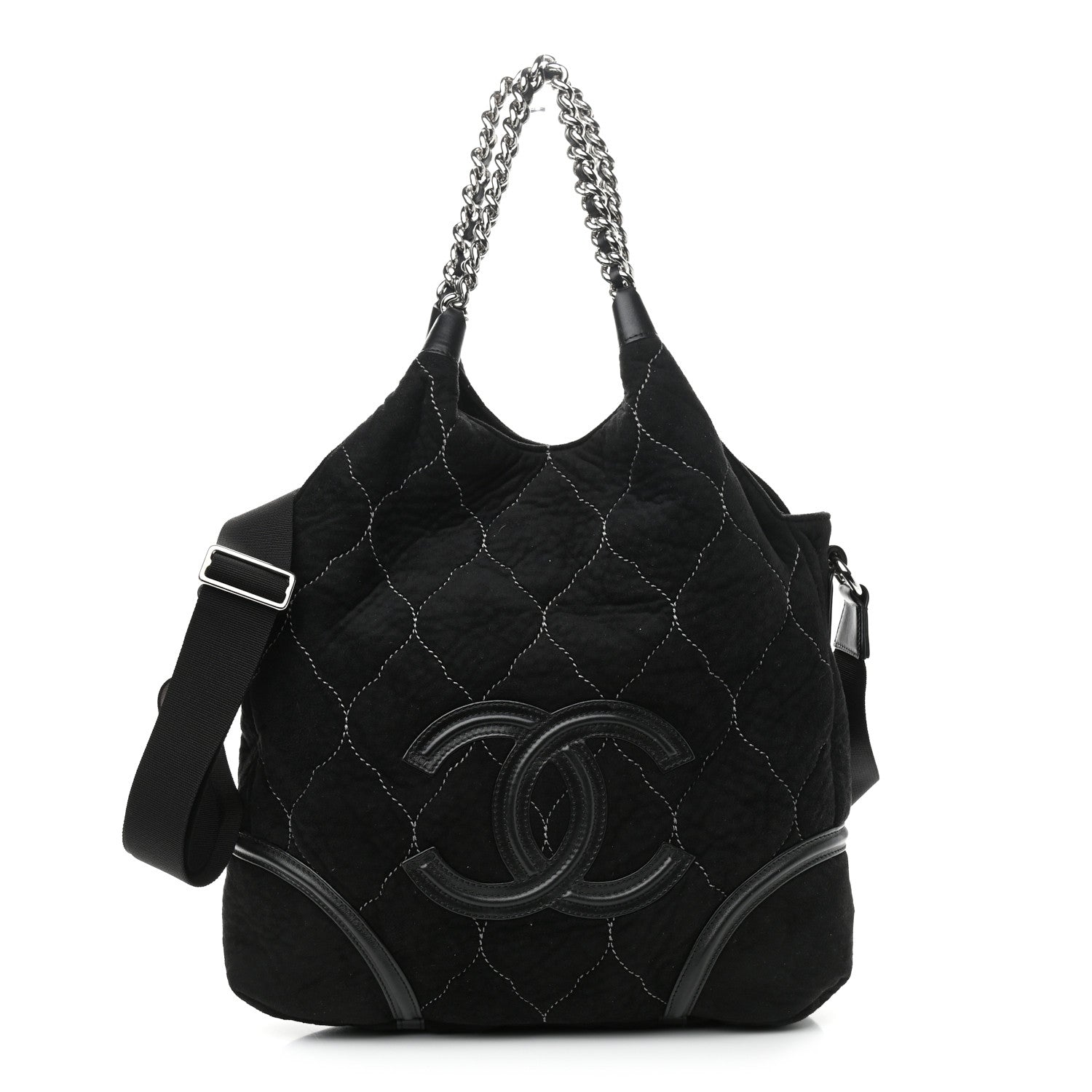 Chanel Microsuede Quilted Rodeo Drive Hobo Black 1 of 9