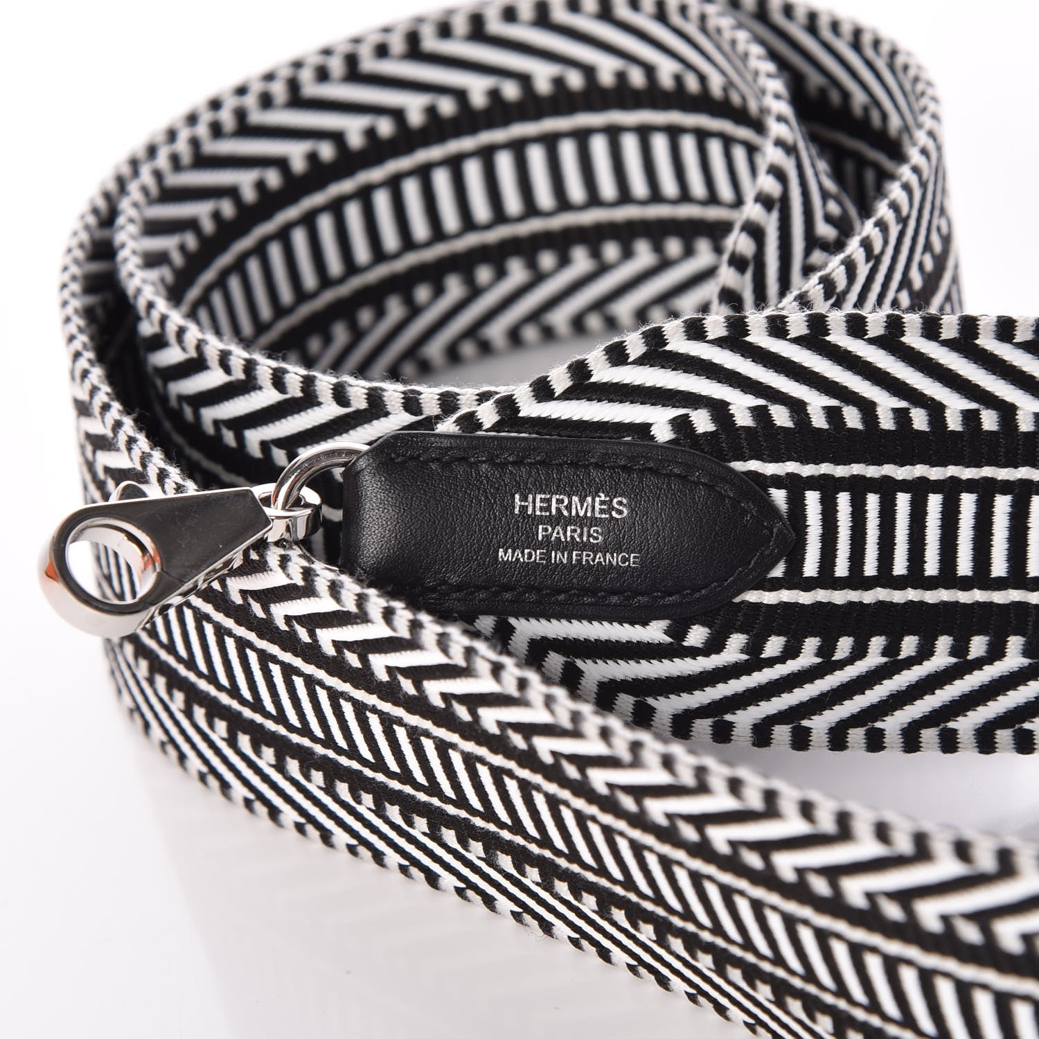 Hermes Toile Swift 50mm Sangle Cavale Shoulder Strap Black Ecru 3 of 5