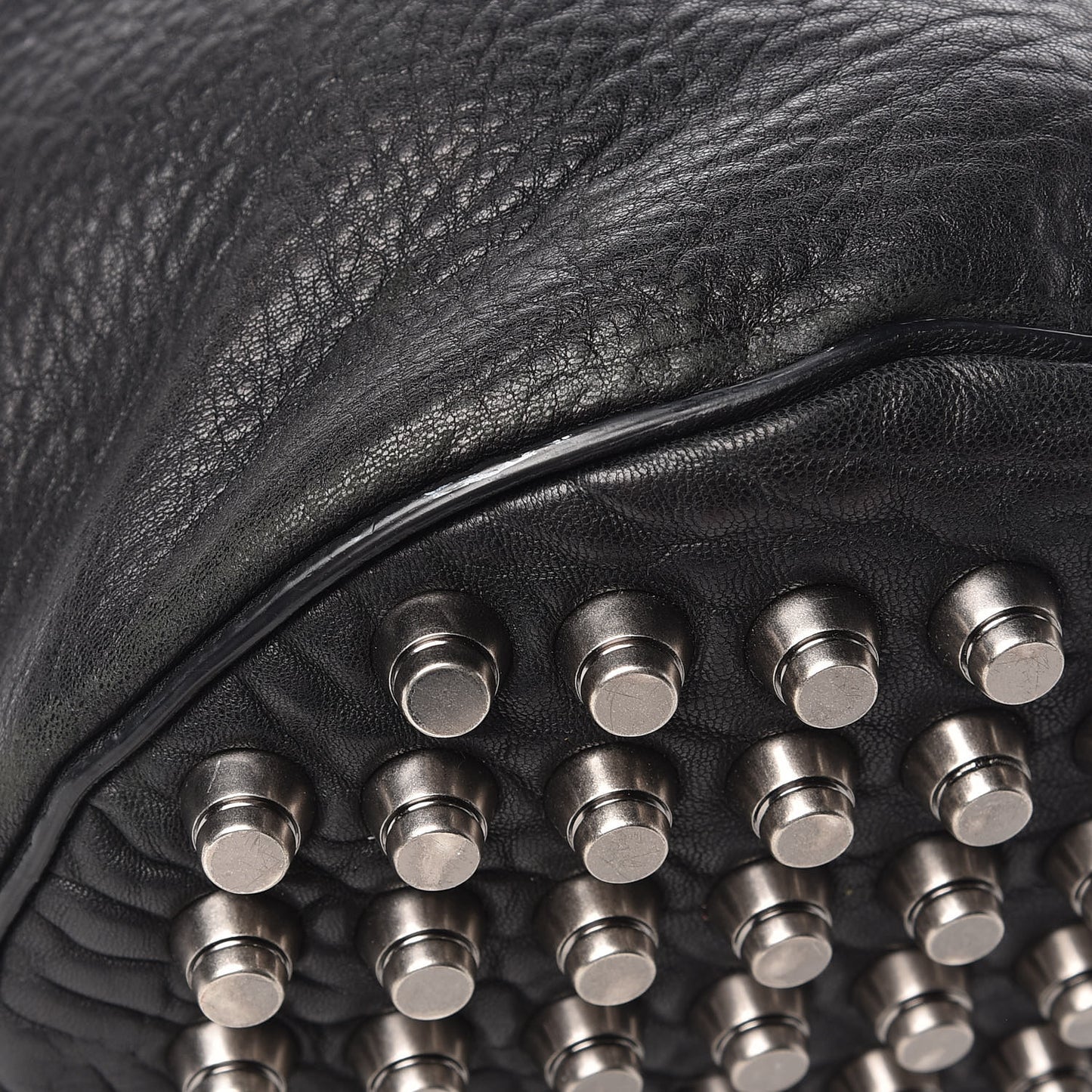 Pebbled Lambskin Diego Bucket Black Nickel Hardware