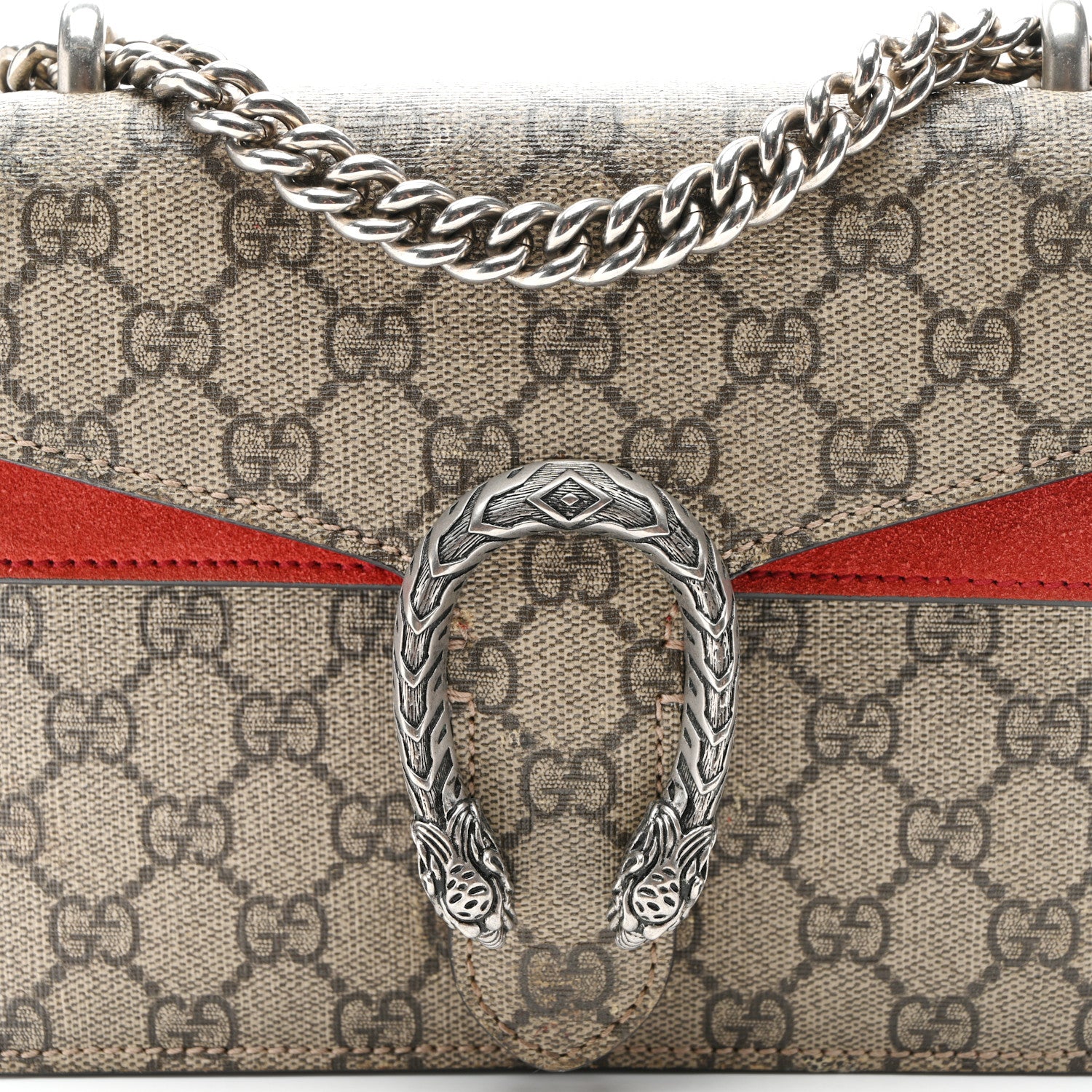 Gucci GG Supreme Monogram Mini Dionysus Shoulder Bag Hibiscus Red 7 of 9