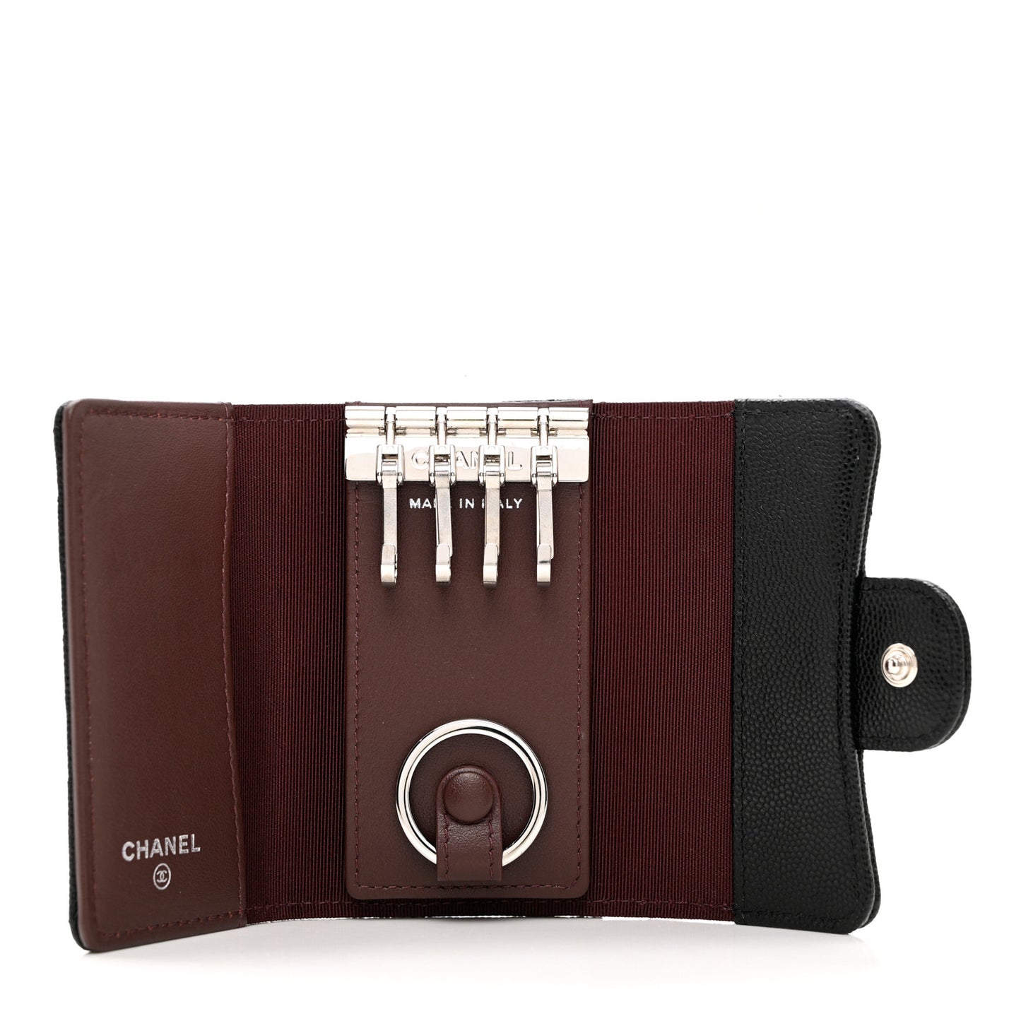 Caviar Quilted Classic 4 Key Holder Wallet Black