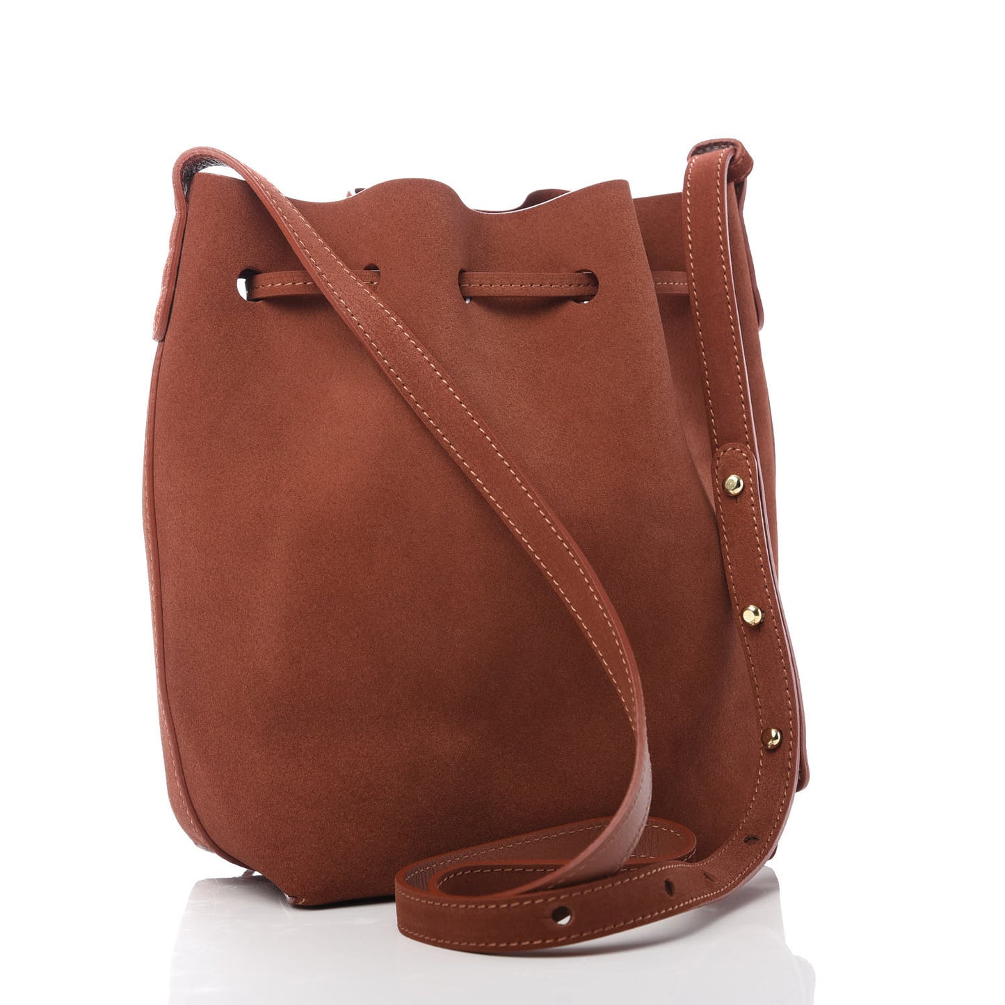 Suede Mini Bucket Bag Brick