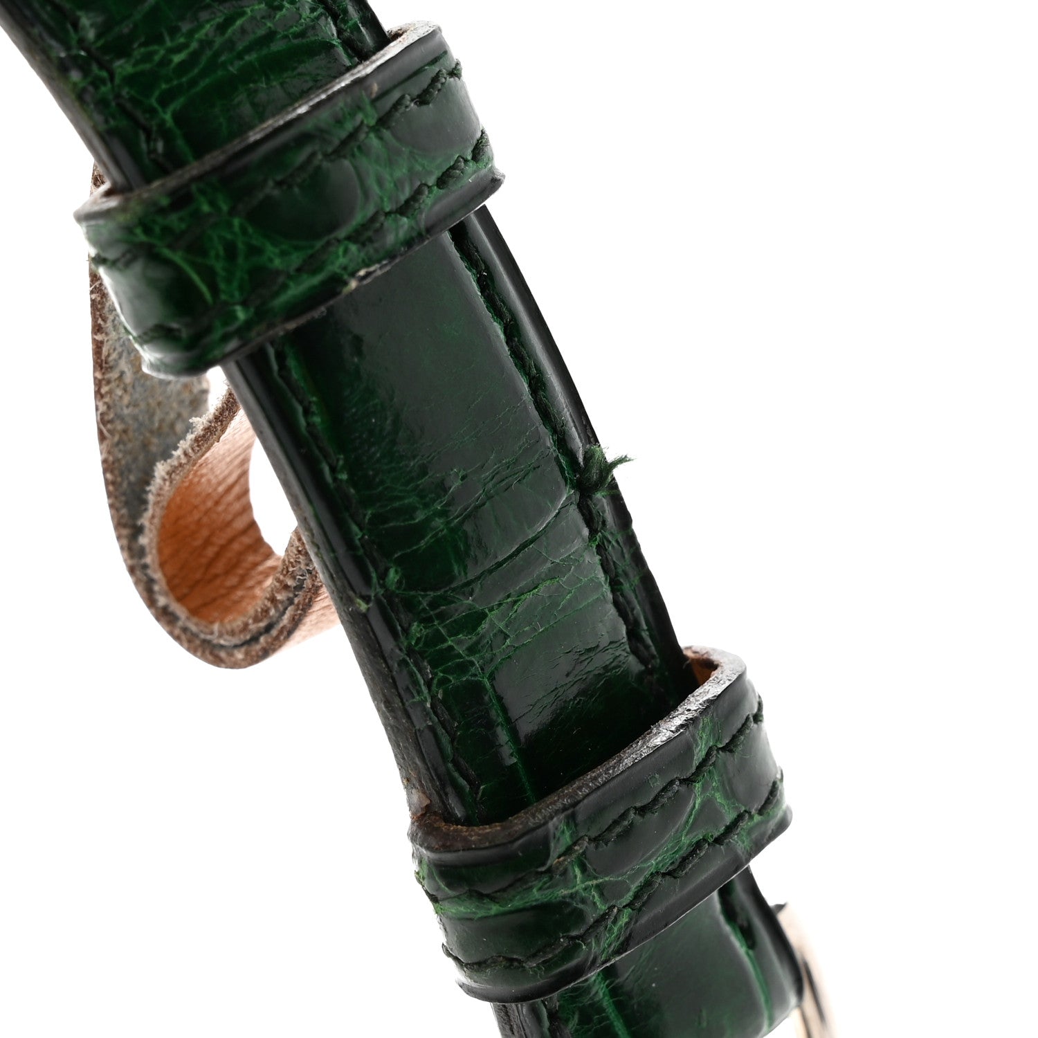 Hermes Shiny Crocodile Porosus 18mm Etriviere Belt 70 28 Vert Emeraude 9 of 16