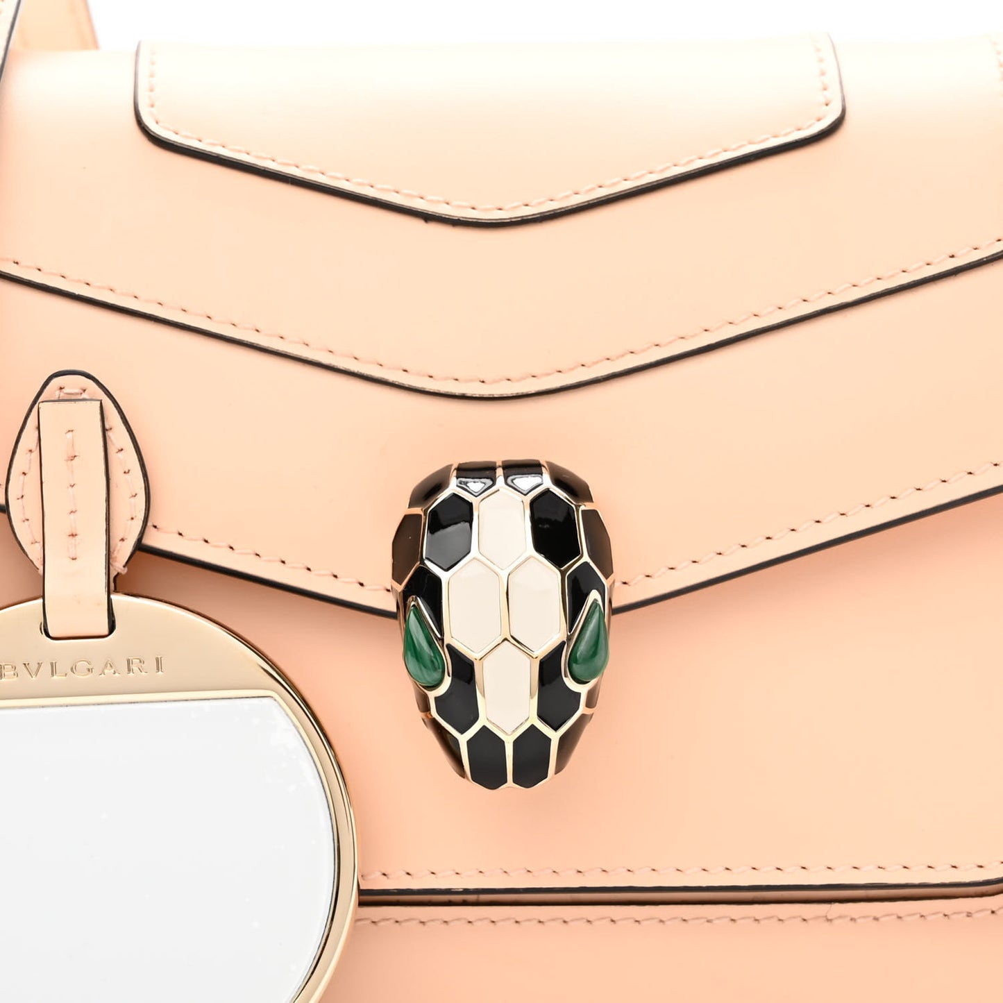 Calfskin Serpenti Forever Small Crossbody Bag Peach