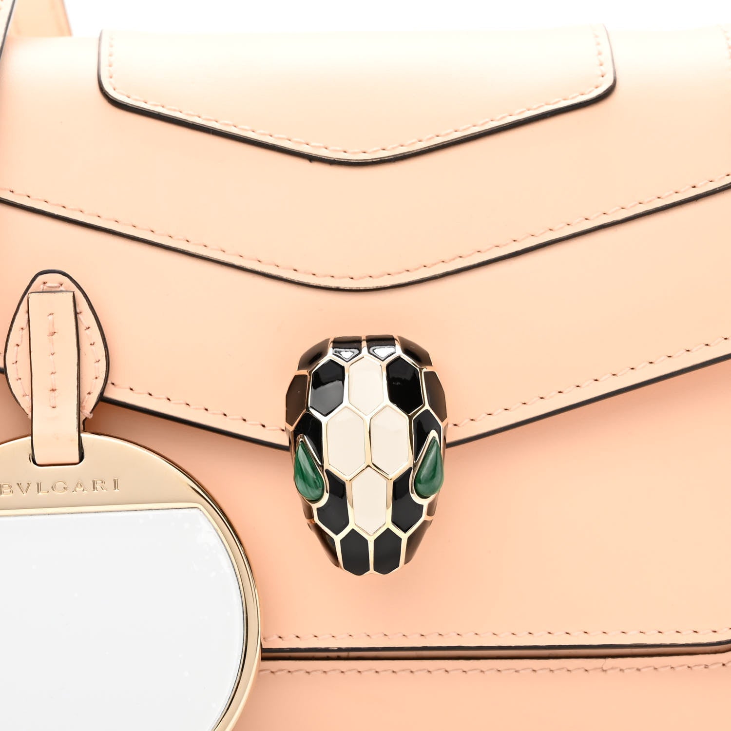 Bulgari Calfskin Serpenti Forever Small Crossbody Bag Peach 7 of 9