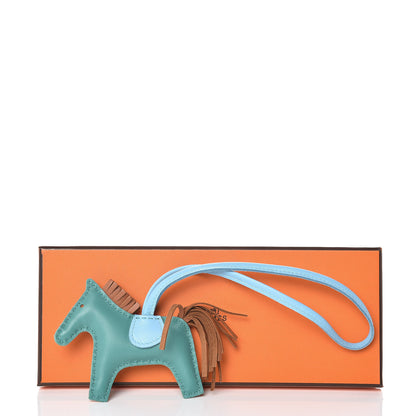 Hermes Milo Lambskin Grigri Rodeo Horse Bag Charm PM Vert Verone Gold Celeste 4 of 4