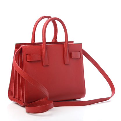 Saint Laurent Grained Calfskin Nano Sac De Jour Lipstick Red 3 of 9