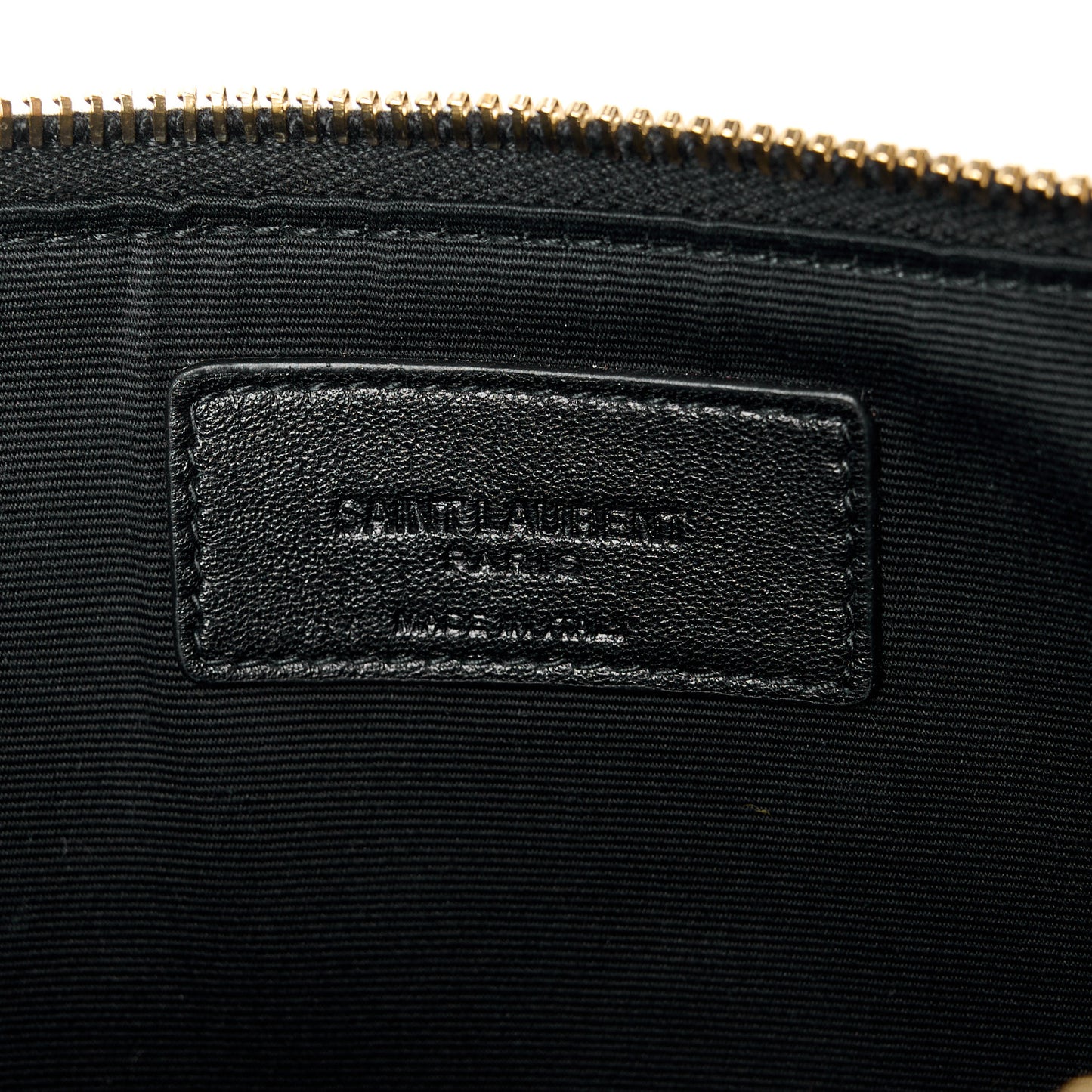 Calfskin Medium Zip Clutch Black