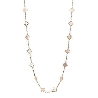 Van Cleef & Arpels 18K Yellow Gold Mother of Pearl 20 Motifs Vintage Alhambra Necklace 1 of 7