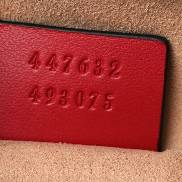 Gucci Calfskin Matelasse Small GG Marmont Chain Shoulder Bag Hibiscus Red 17 of 21