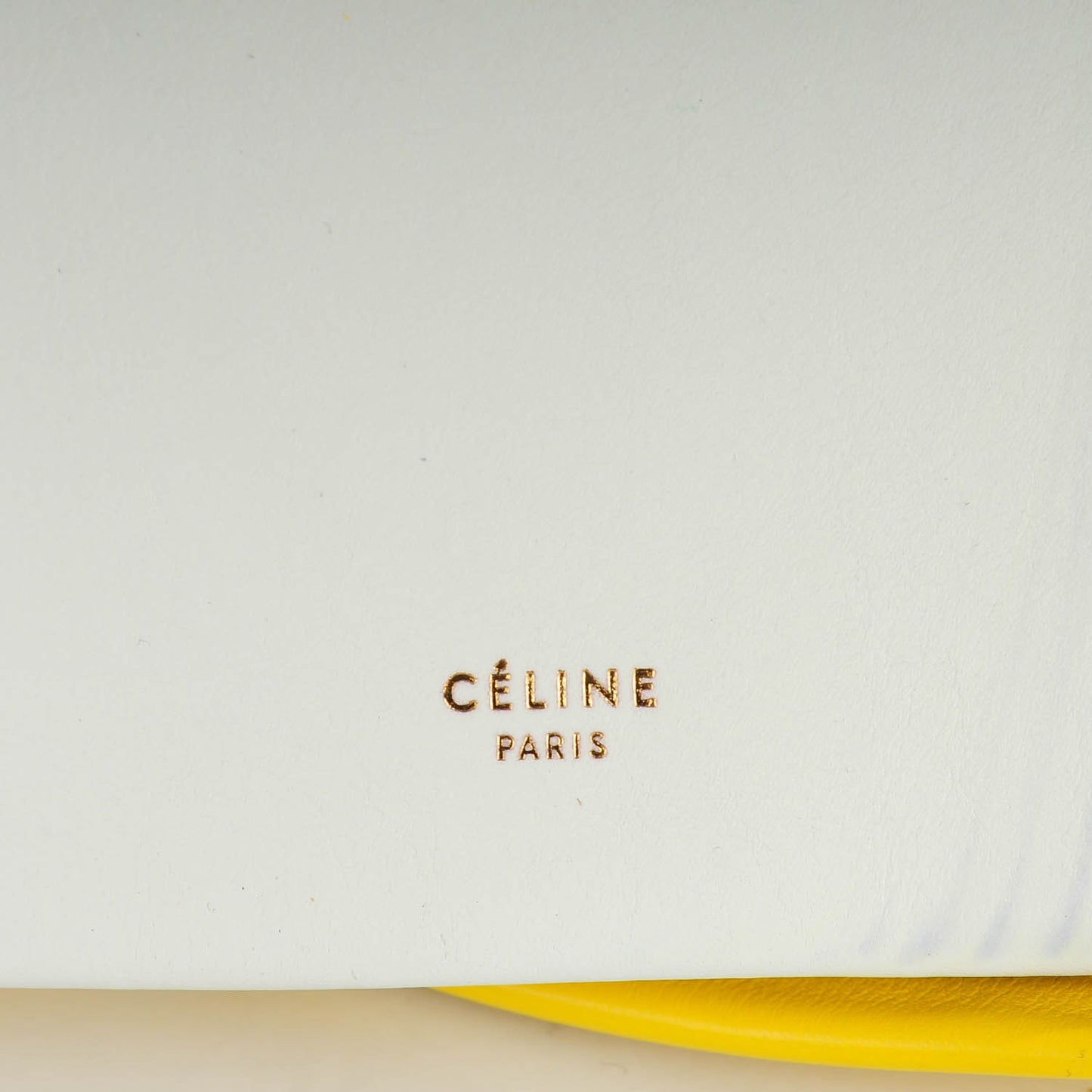 Calfskin Folded Cabas Yellow White