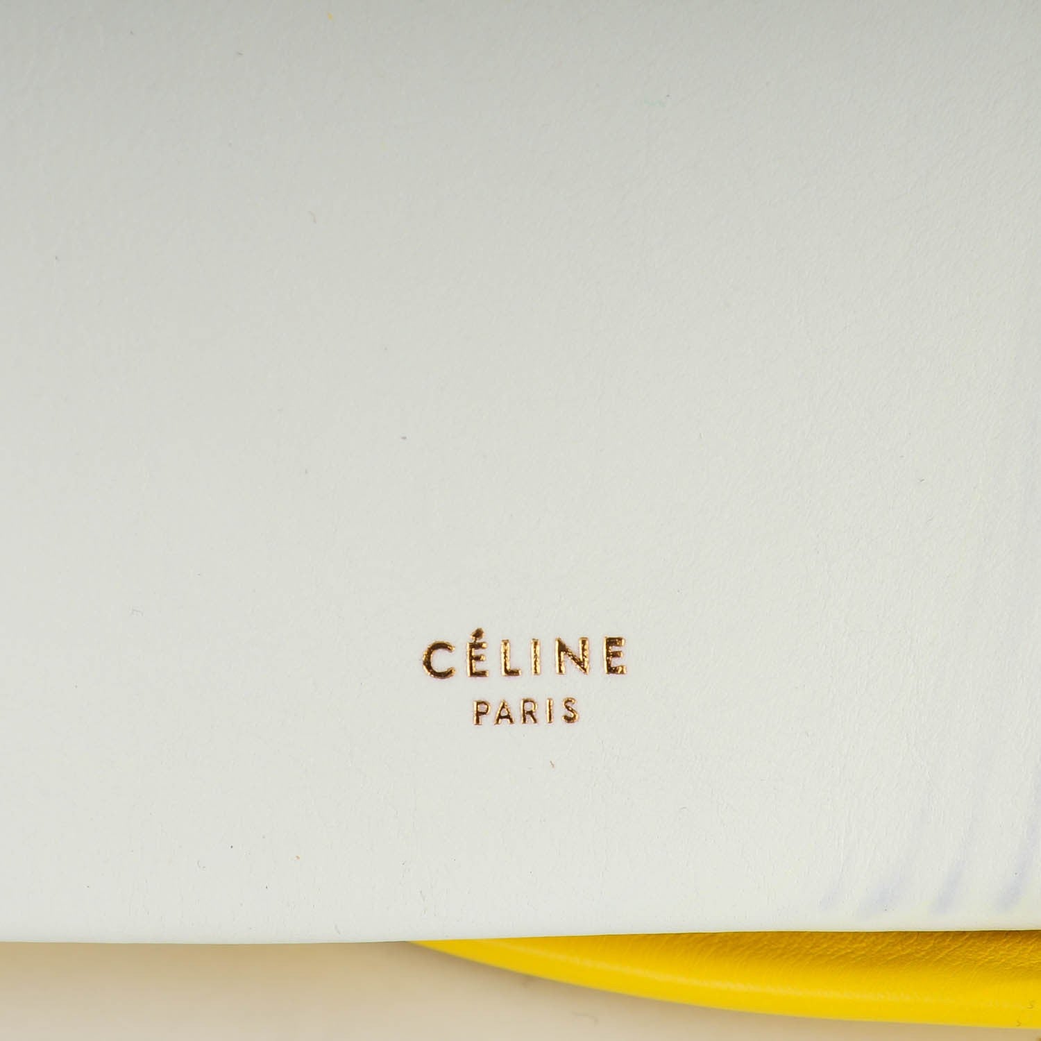 Celine Calfskin Folded Cabas Yellow White 7 of 8