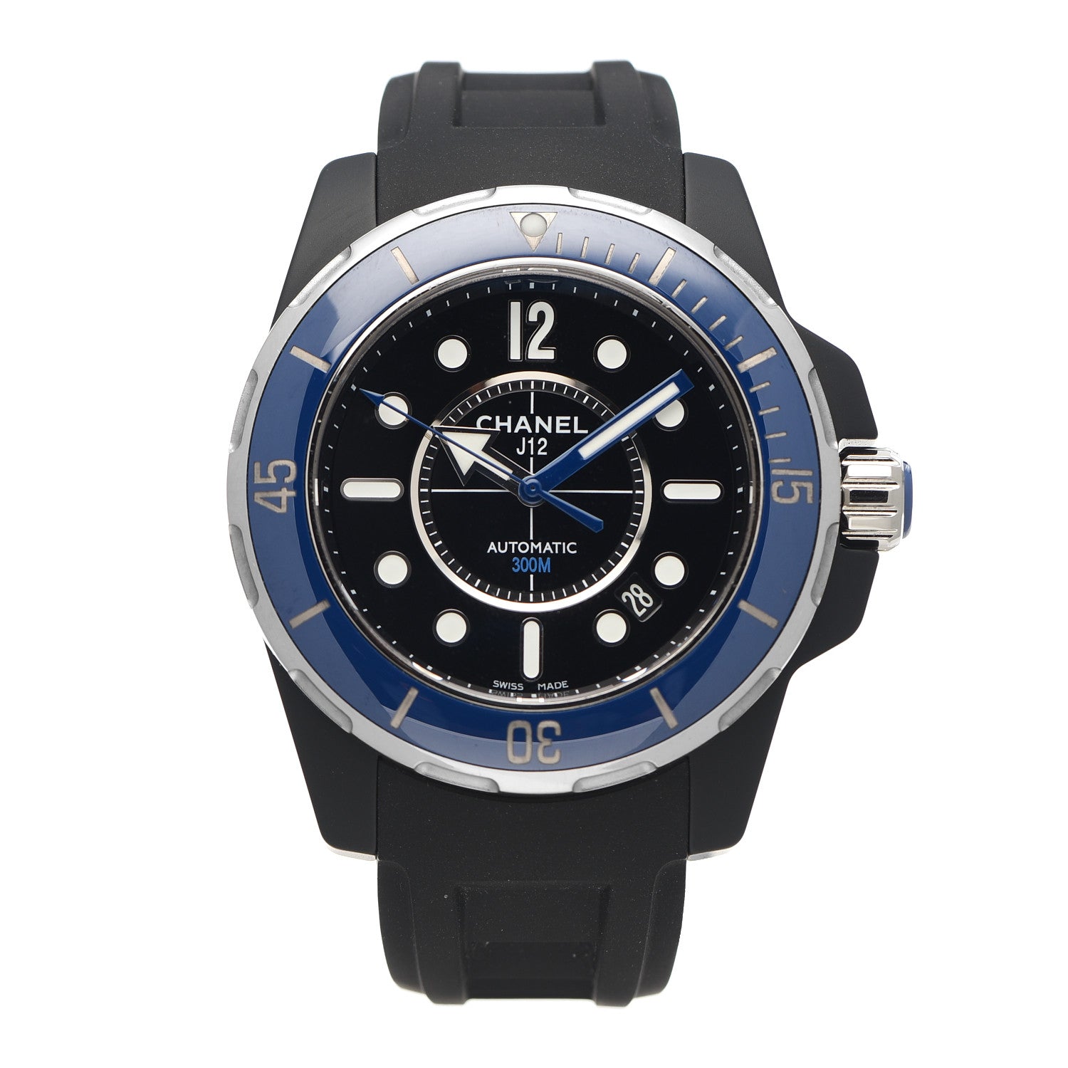 Chanel Stainless Steel Ceramic Rubber 41mm J12 Marine Automatic Watch Black 1 of 5