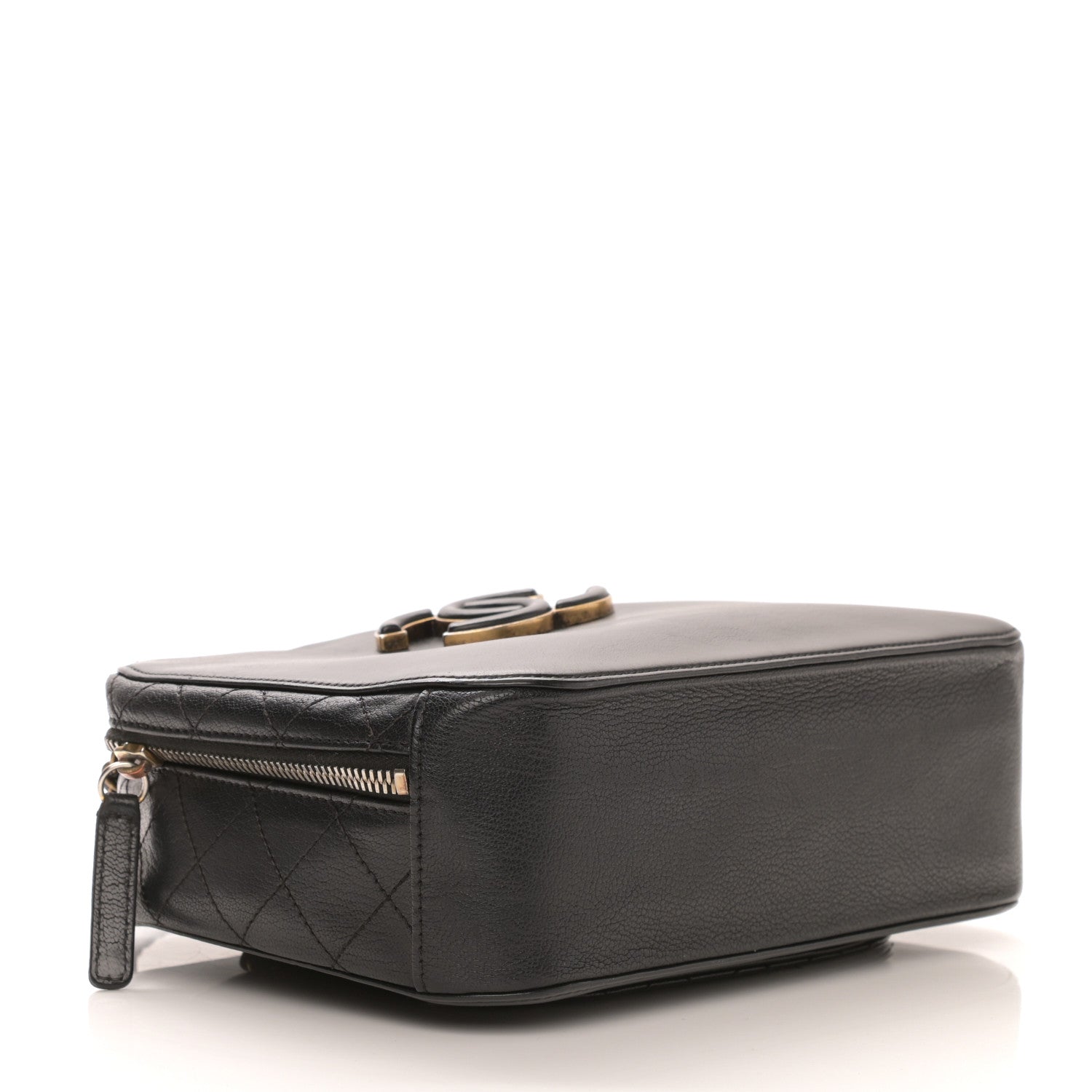 Chanel Shiny Calfskin Goatskin Quilted Coco Curve Vanity Black 4 of 12