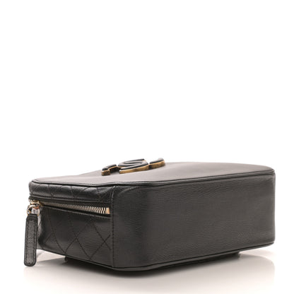 Chanel Shiny Calfskin Goatskin Quilted Coco Curve Vanity Black 4 of 12