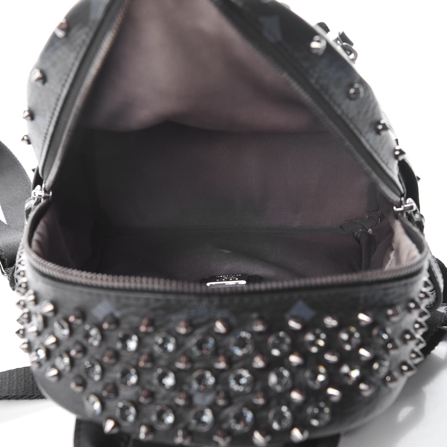 MCM Visetos Swarovski Mini Stark Diamond Backpack Black 6 of 11