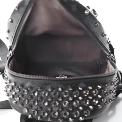 MCM Visetos Swarovski Mini Stark Diamond Backpack Black 6 of 11