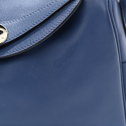 Hermes Swift Epsom Lindy 26 Tressage De Cuir Bleu Brighton Capucine Bleu Saphir 11 of 11