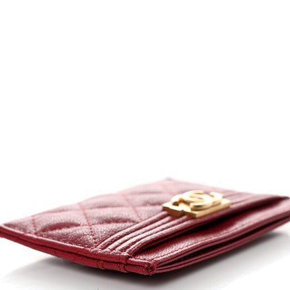 Chanel Caviar Quilted Boy Card Holder Red 11 of 14