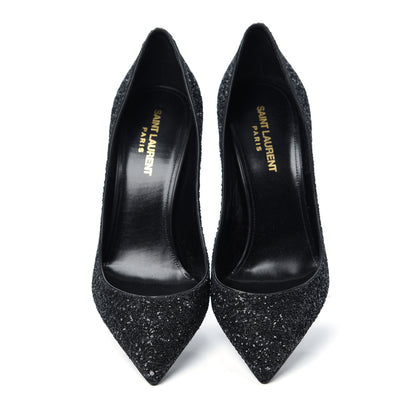 Saint Laurent Glitter Zoe 105 Pumps 38.5 Black 5 of 9