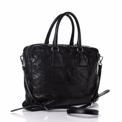 Prada Nappa Antique Breifcase Black 4 of 9