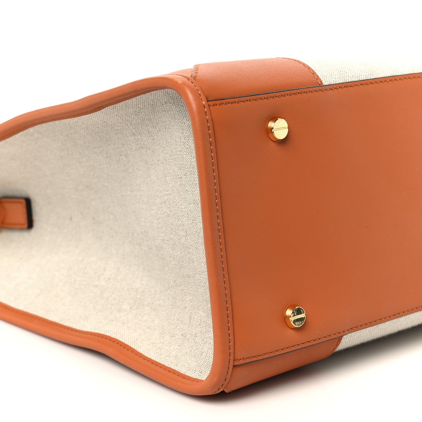 Calfskin Linen Large Munchen Tote Cognac