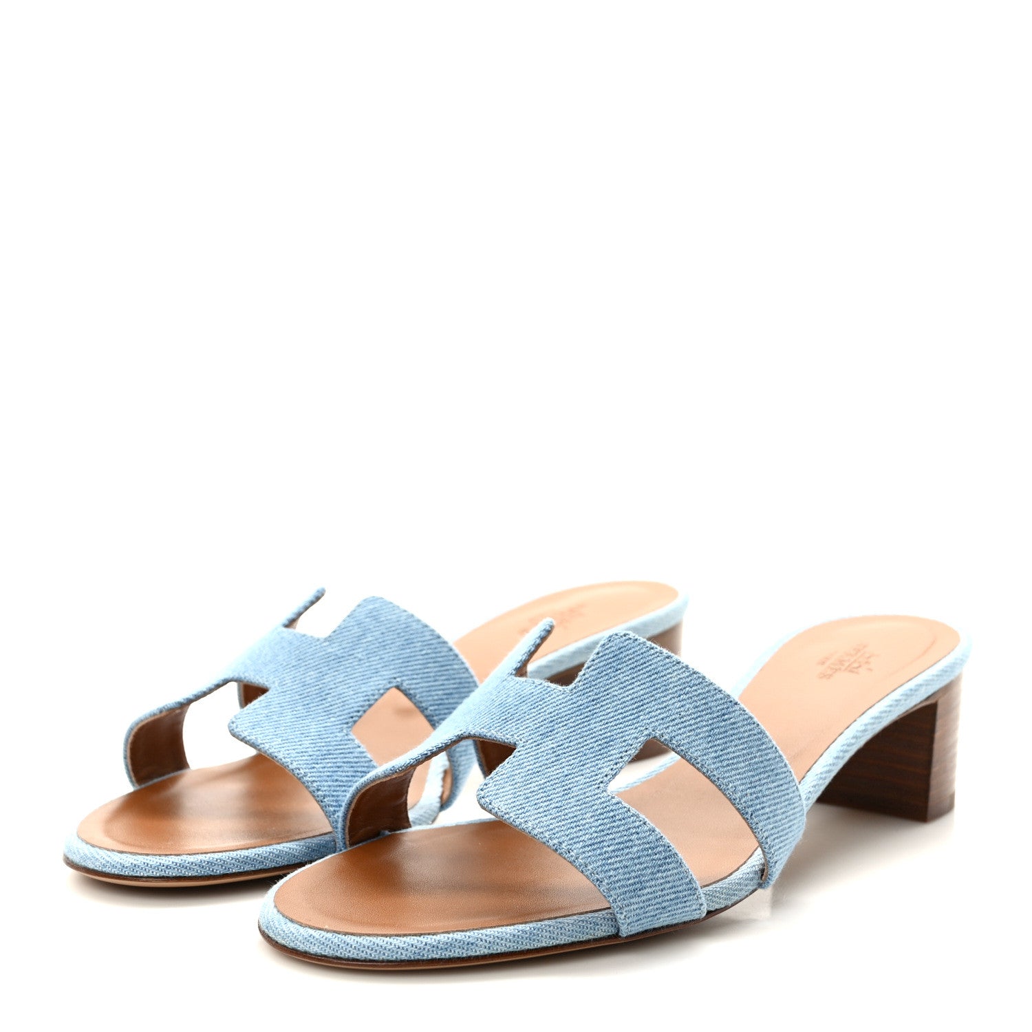Hermes Denim Oasis Sandals 37.5 Bleu Clair 3 of 9