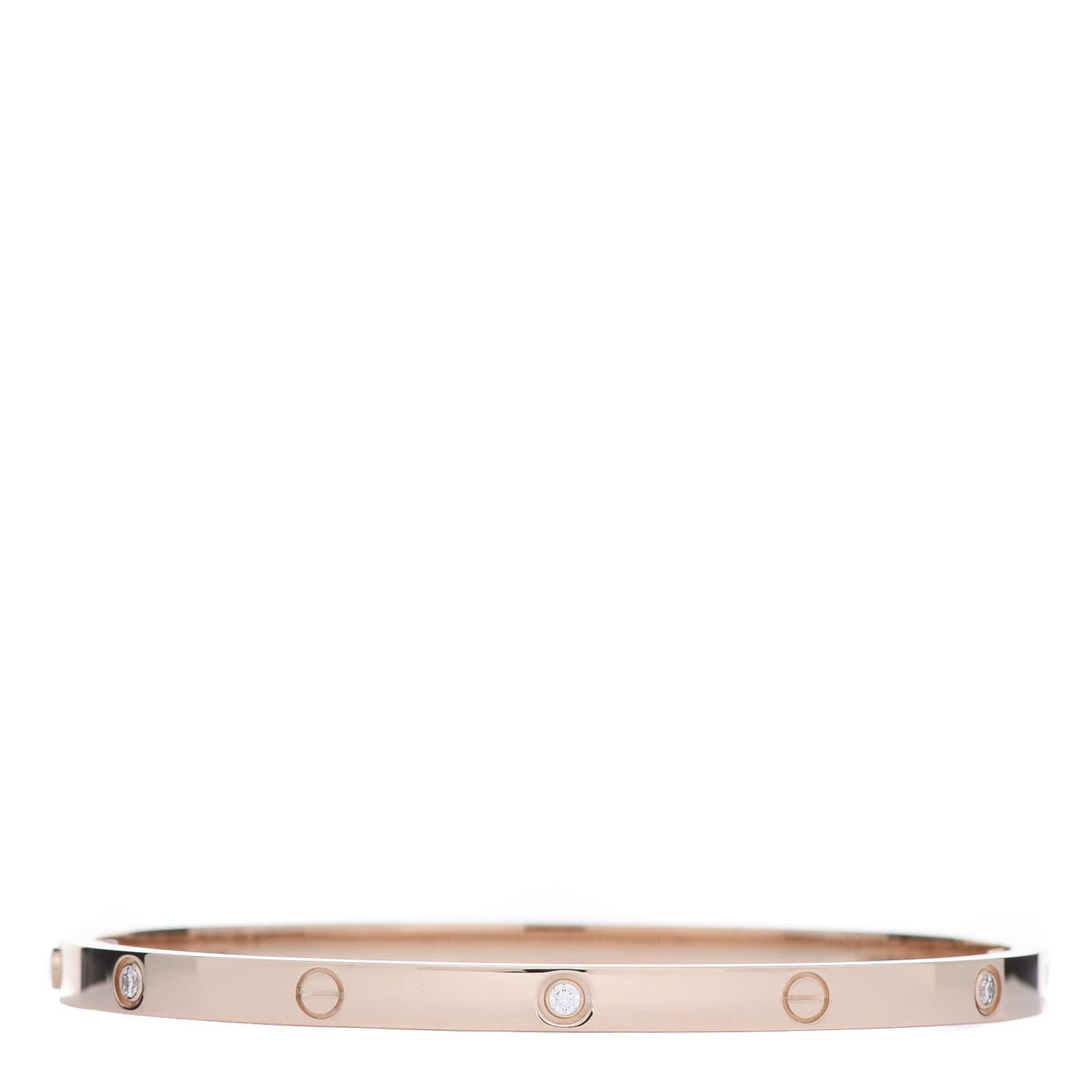 18K Pink Gold 6 Diamond Small LOVE Bracelet 16