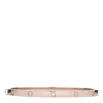 Cartier 18K Pink Gold 6 Diamond Small LOVE Bracelet 16 3 of 6