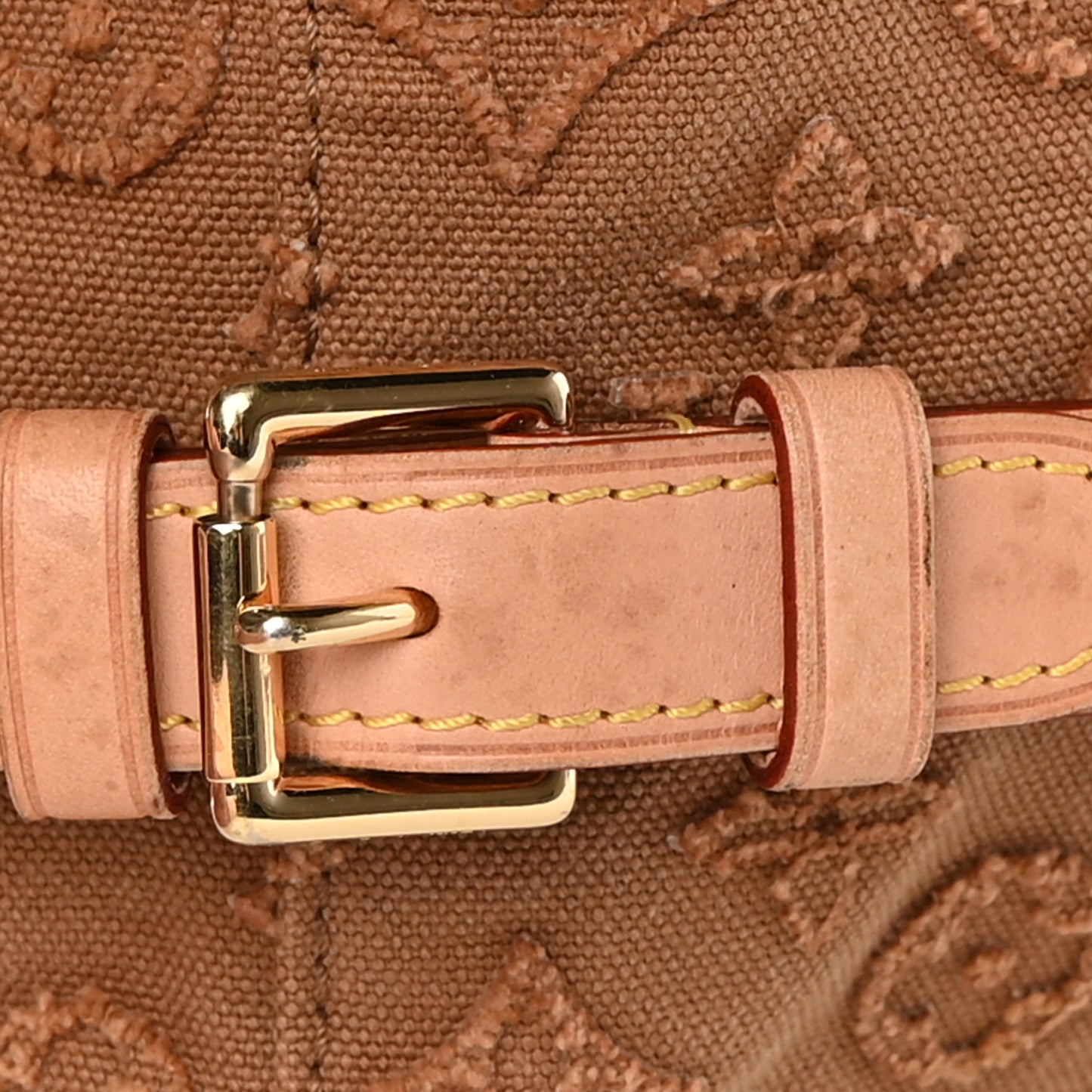 Denim Monogram Stone Speedy Bandouliere 35 Caramel