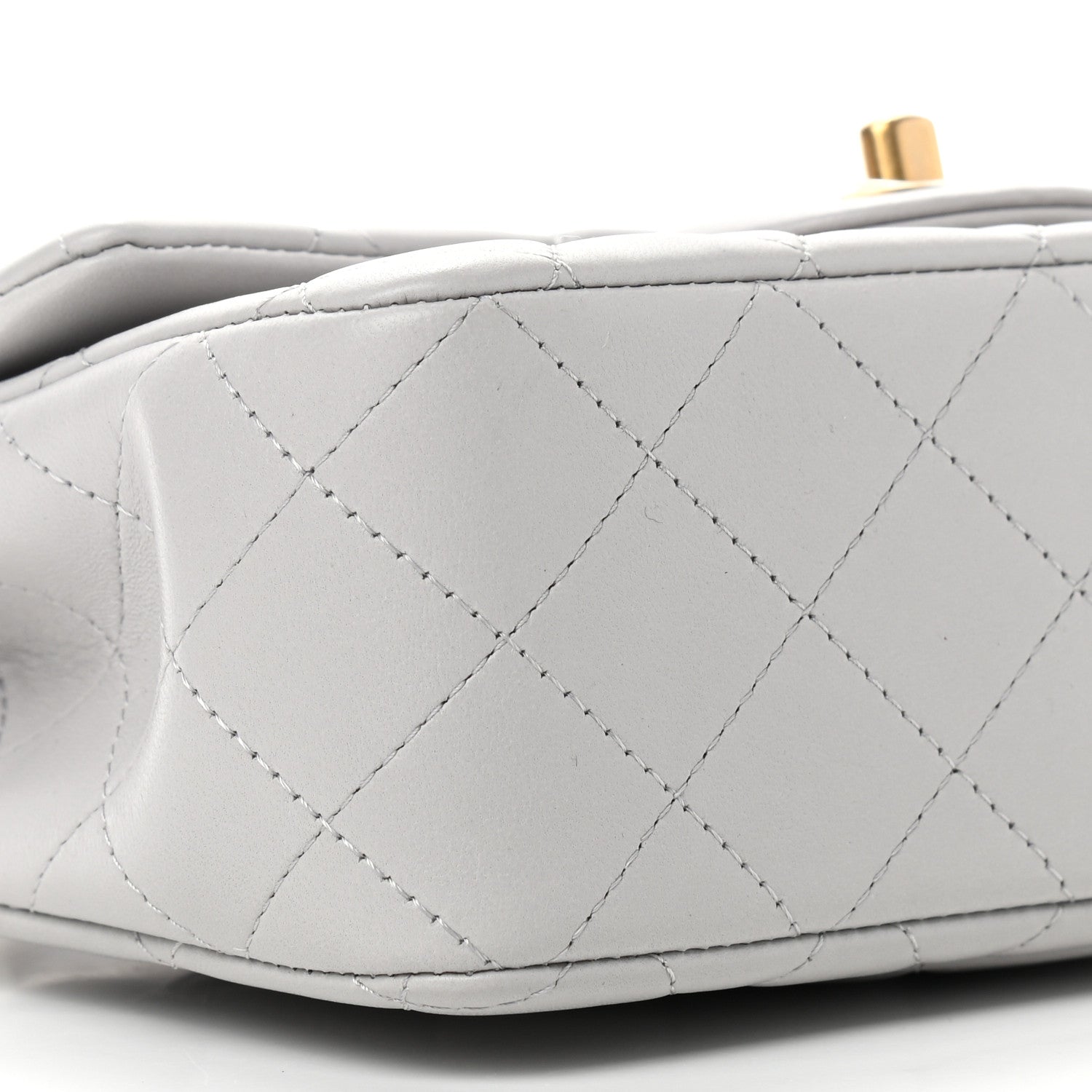 Chanel Lambskin Quilted Mini Top Handle Rectangular Flap Grey 8 of 11