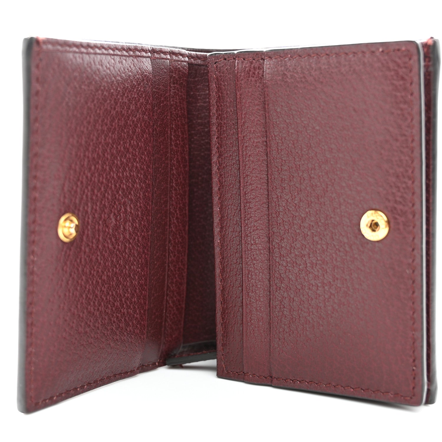 Gucci Textured Calfskin Web Ophidia Card Case Vintage Bordeaux 5 of 9