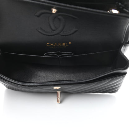 Chanel Caviar Chevron Quilted Small Double Flap Black 5 of 12