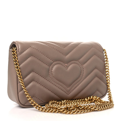 Gucci Calfskin Matelasse Super Mini GG Marmont Shoulder Bag Porcelain Rose 3 of 12