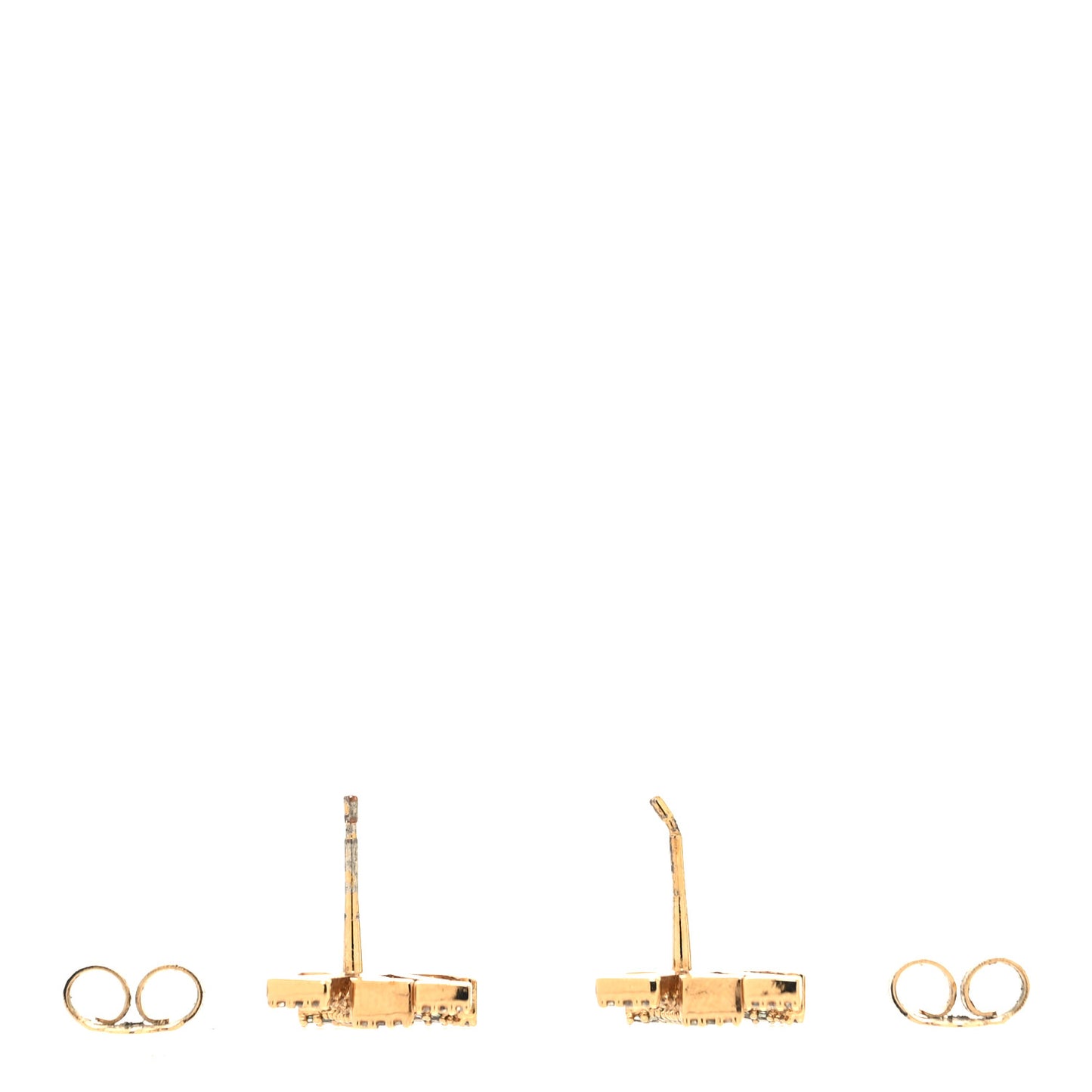 Metal Crystal LV Iconic Earrings Gold