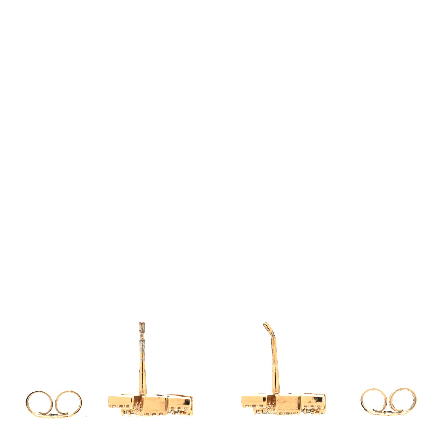 Louis Vuitton Metal Crystal LV Iconic Earrings Gold 3 of 5