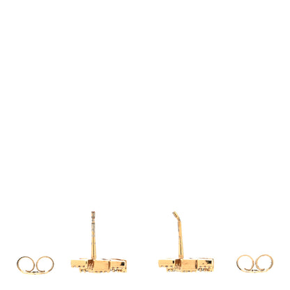Louis Vuitton Metal Crystal LV Iconic Earrings Gold 3 of 5