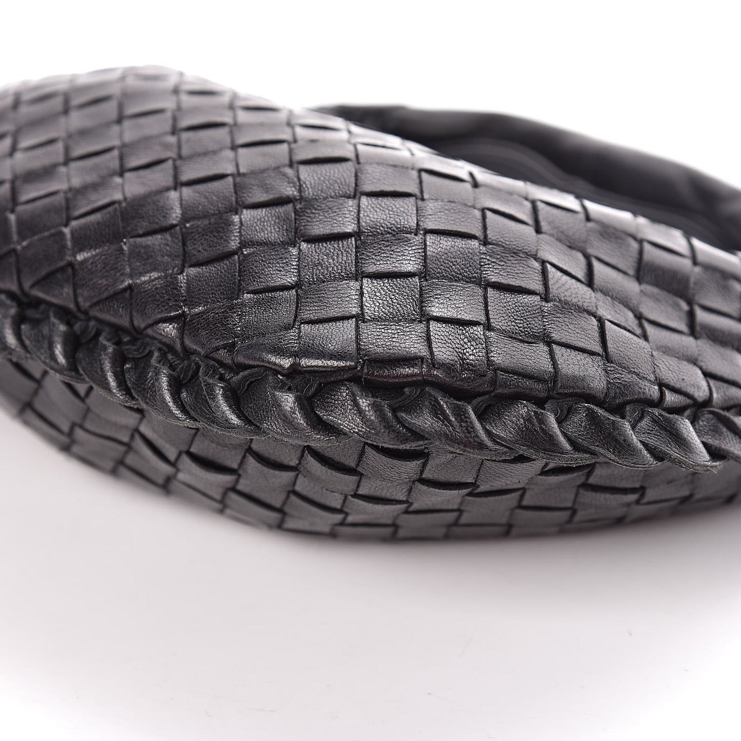 Nappa Intrecciato Mini Veneta Hobo Black
