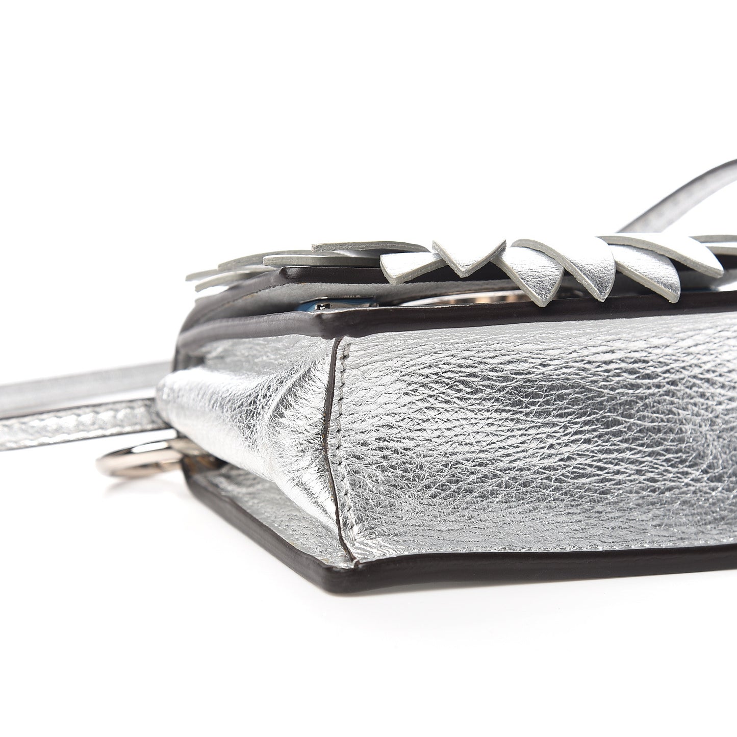 Vitello Catalan Mirror F is Fendi Flower Micro Kan I Shoulder Bag Silver